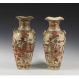ARTE GIAPPONESE A pair of Satsuma pottery vases Japan, 19th century .