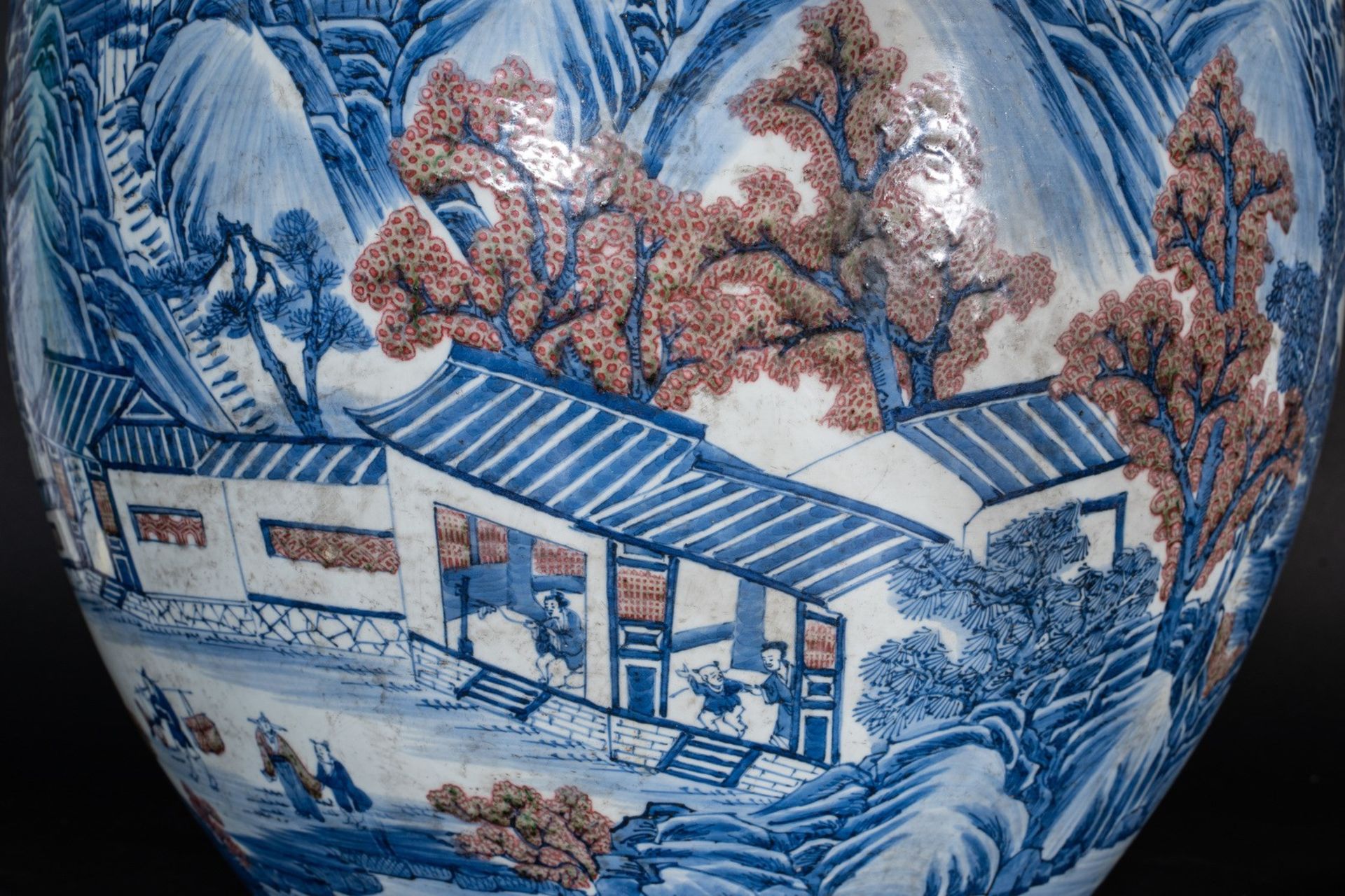 Arte Cinese A pottery fish bowl painted with landscape China, 20th century . - Bild 5 aus 5
