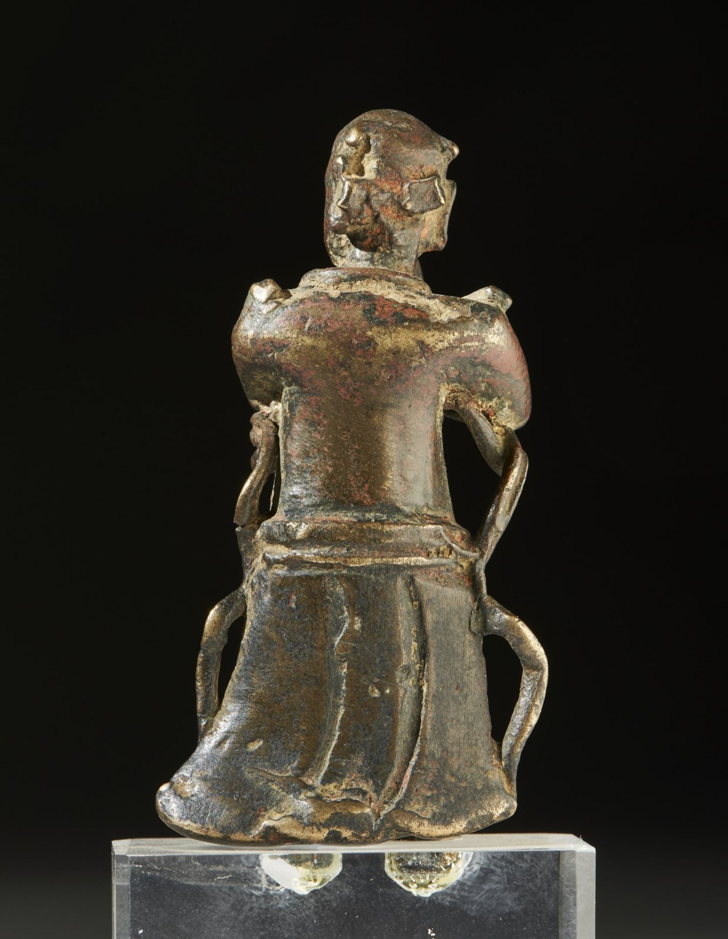 Arte Cinese A high silver bronze figure of worshipper China, Tang dynasty, 618- 907 d.C. - Image 4 of 4