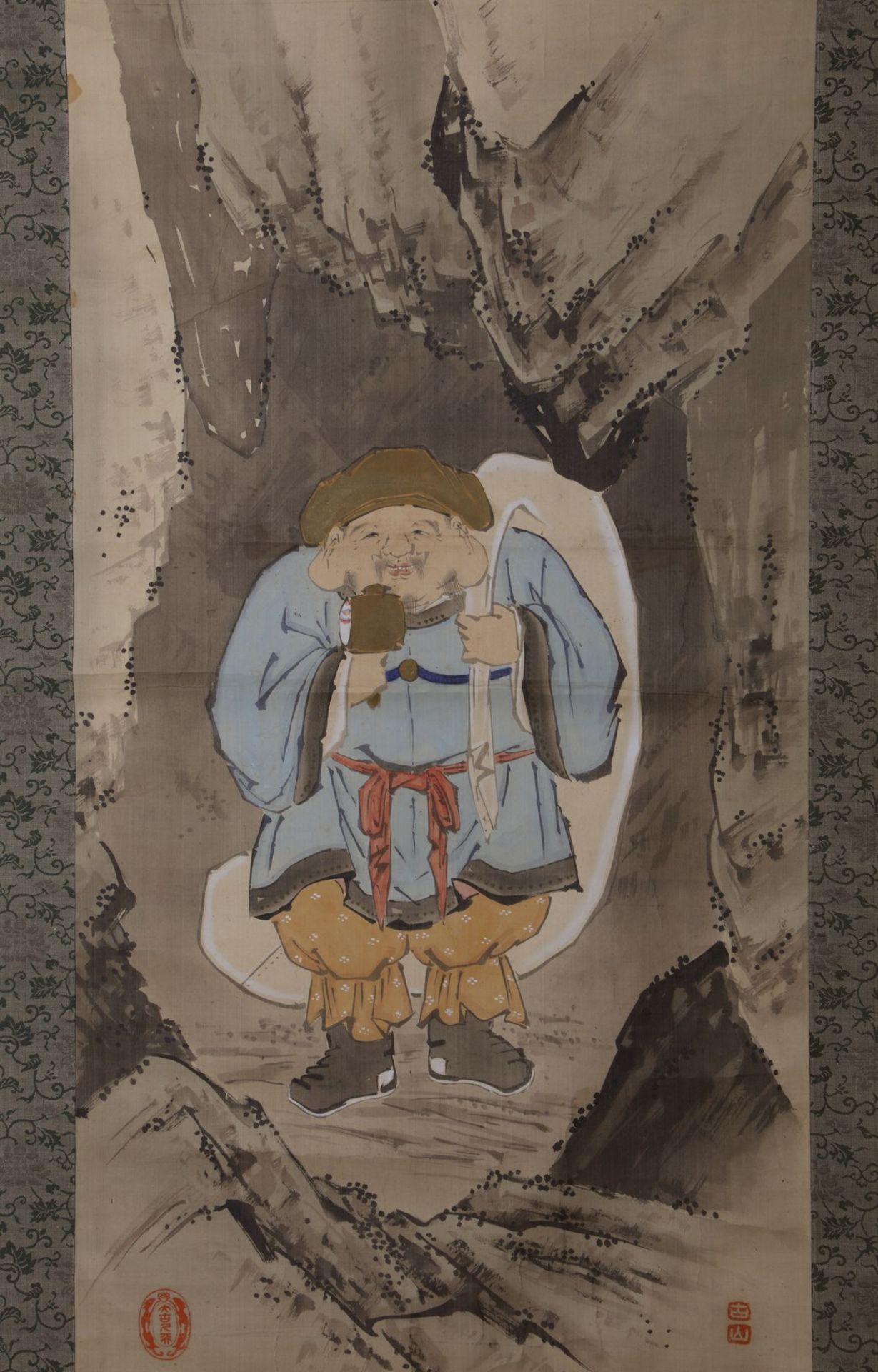 Arte Cinese A scroll painting depicting Budai China, early 20th century . - Image 2 of 3