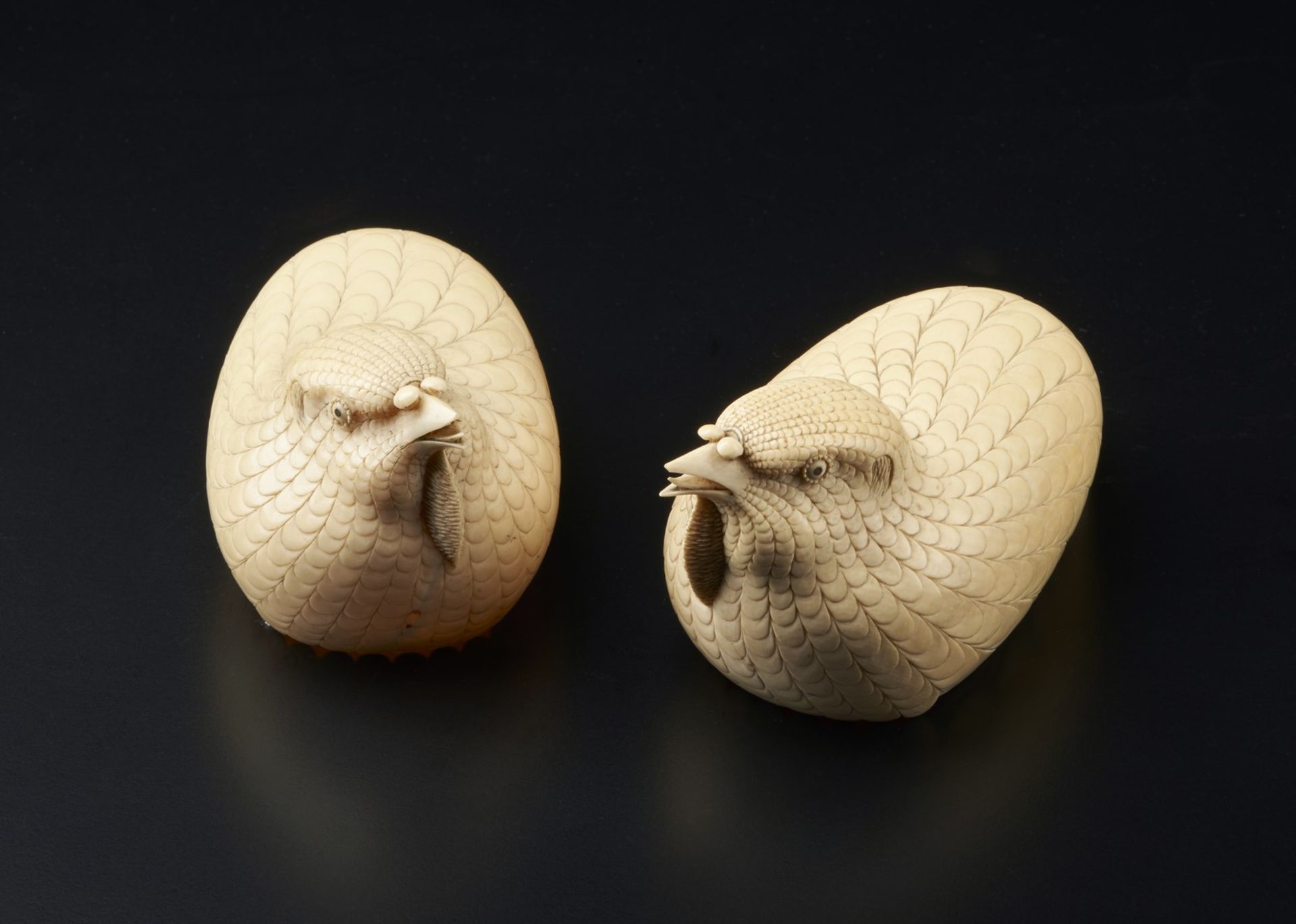 Arte Cinese A pair of ivory quails China, Qing dynasty, 18th century . - Image 2 of 6
