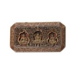 Arte Himalayana An ivory plaque carved with Buddha, Prajnaparamita and Green Tara Nepal, 19th centu