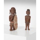 Arte africana Two wooden figurinesDemocratic Rep. Congo (?).