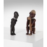 Arte africana Two ebony wooden female figures Central Africa (?) .