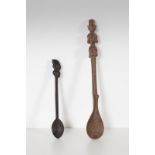 Arte africana Two wooden spoonsDemocratic Rep. Congo (?).