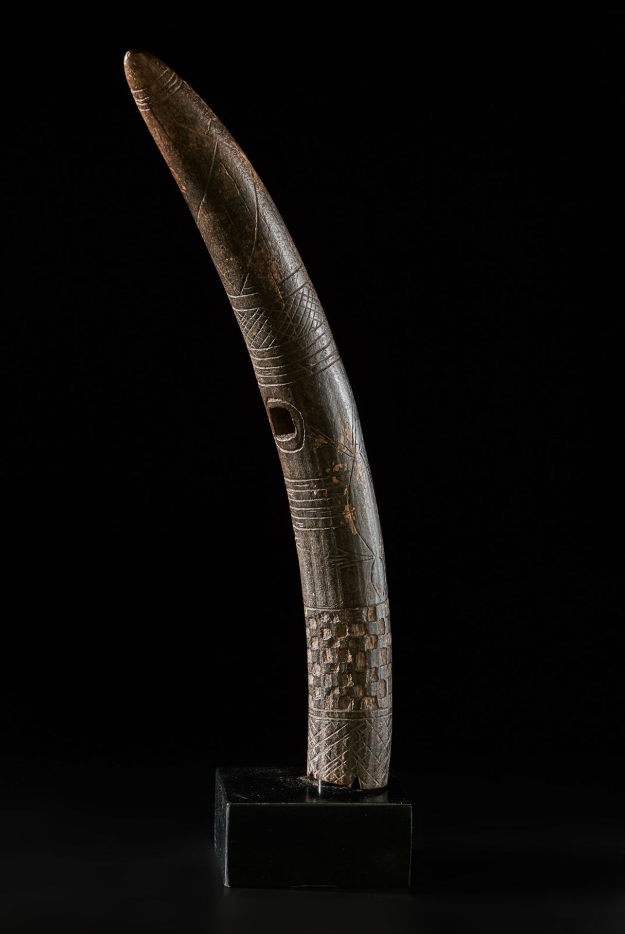 Arte africana An oliphant (trumpet), BamilekeCameroon.