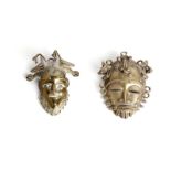 Arte africana Two bronze passport masks, BamounCameroon.