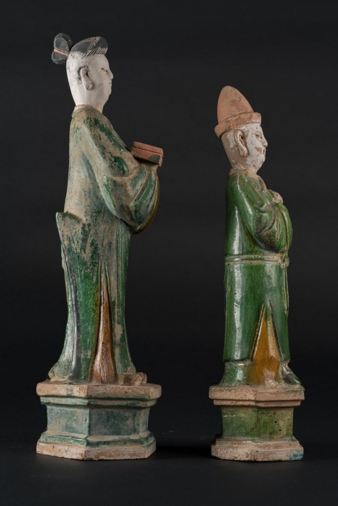 Arte Cinese Two glazed earthenware Minqi burial figures China, Ming dynasty . - Image 4 of 5