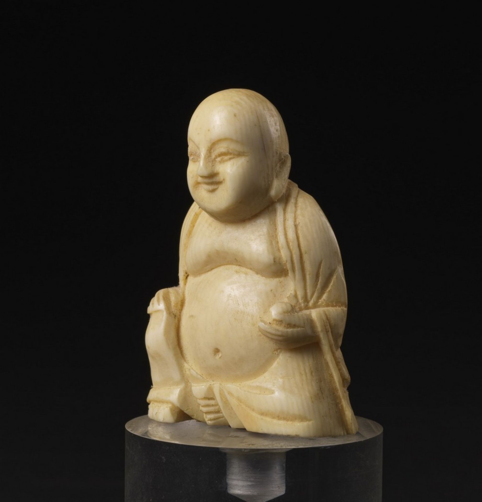 Arte Cinese Two ivory carving: one Budai and a scholar China, late 19th-early 20th century . - Image 6 of 6