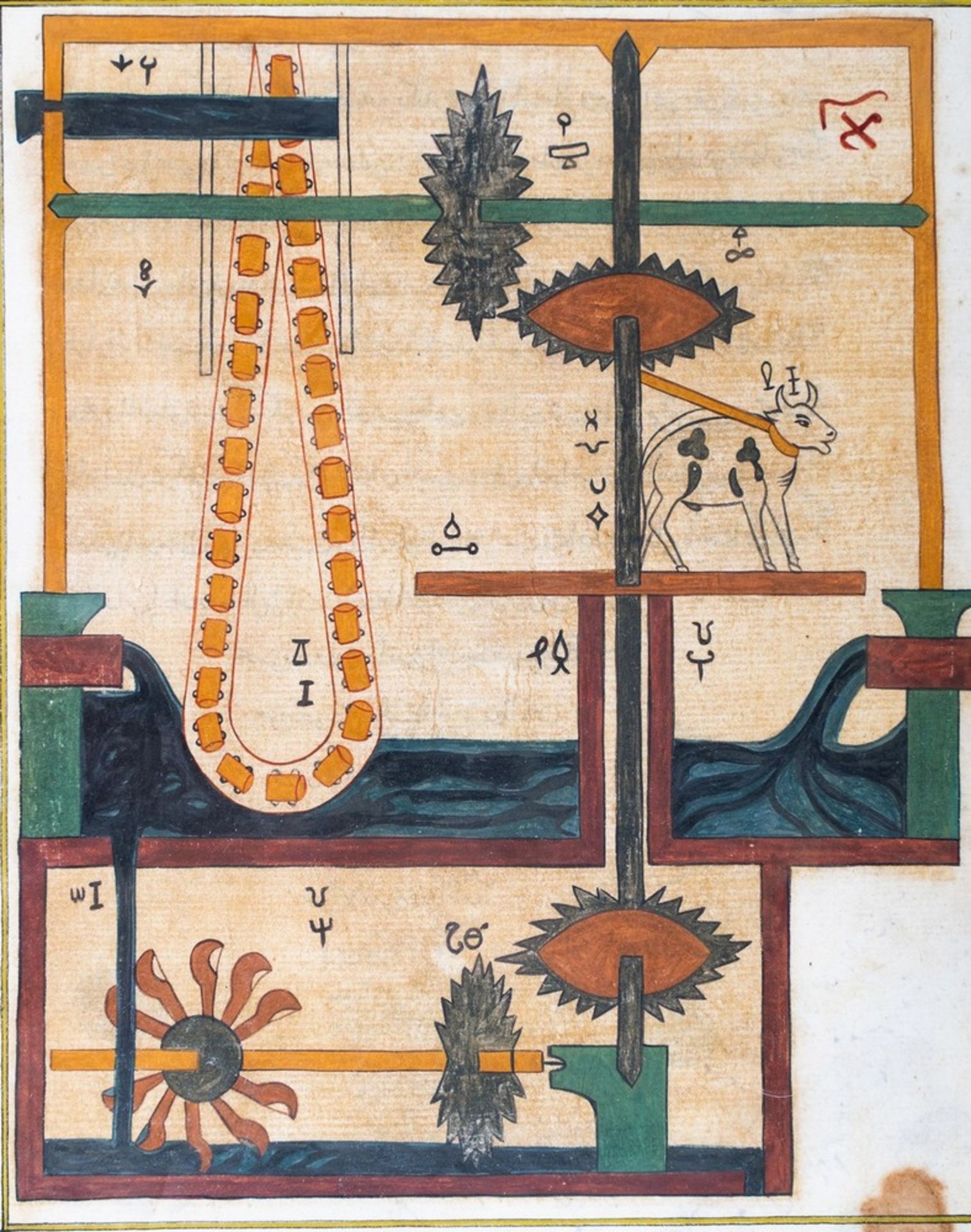 Arte Islamica A modern paiting depicting an automata in the Al-Jazari style 20th century .