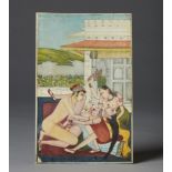 Arte Indiana An erotic miniature on ivory India, late 19th century .