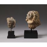 Arte Indiana Two gandhara shist heads Nowadays Pakisthan, 4th-5th century .