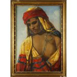 Arte Islamica Giuseppe Sorgiani (1883-1965)Portrait of an Arab woman Oil on board.