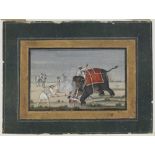 Arte Indiana A painting depicting an elephant killing a mahout India, early 20th century .