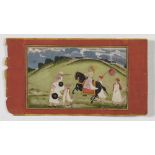 Arte Indiana A miniature depicting a courtly procession Northern India, Rajasthan, 19th century Pig