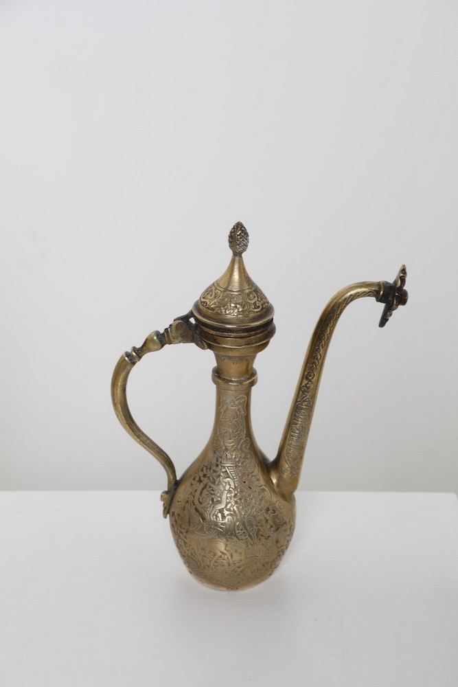 Arte Islamica A collection of seven metal engraved large coffee pots Central Asia, Iran and Kashmir - Image 3 of 4