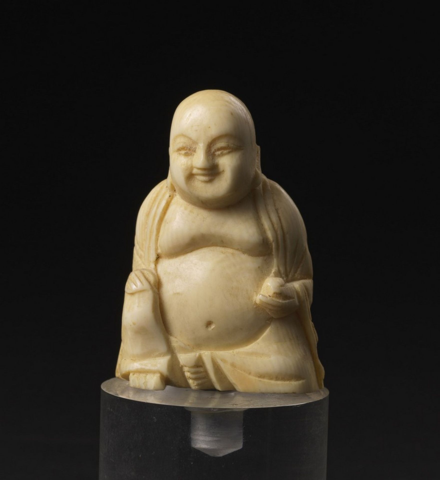 Arte Cinese Two ivory carving: one Budai and a scholar China, late 19th-early 20th century . - Image 5 of 6