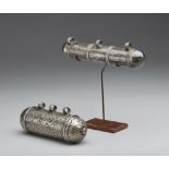 Arte Islamica Two silver amulet cases (taweez) India or Central Asia, 19th century .