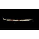 Arte Islamica An Ottoman silver embossed Yataghan sword with decorated blade Caucasus or Turkey (?)