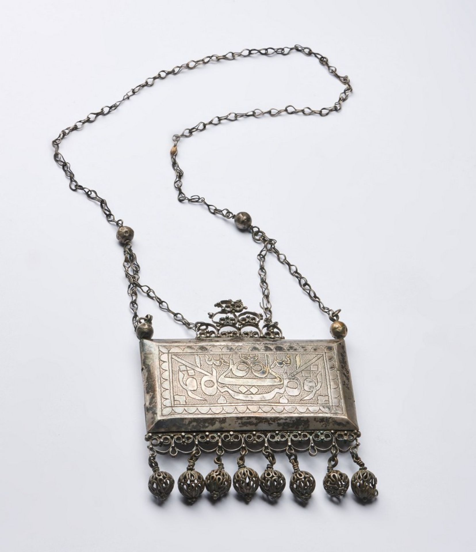 Arte Islamica  A silver talisman case pendant Algeria (?), 19th century .