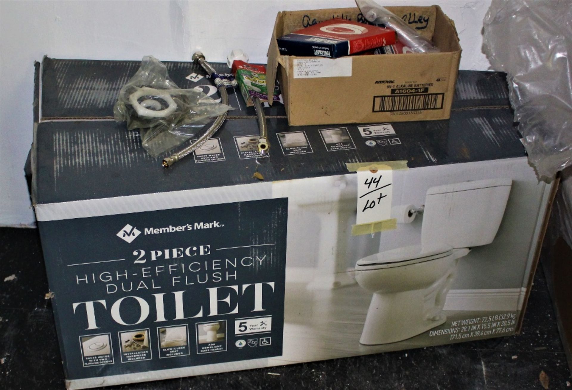 NEW MEMBER'S MARK EFFICIENCY TOILET AND PLUMBING ITEMS