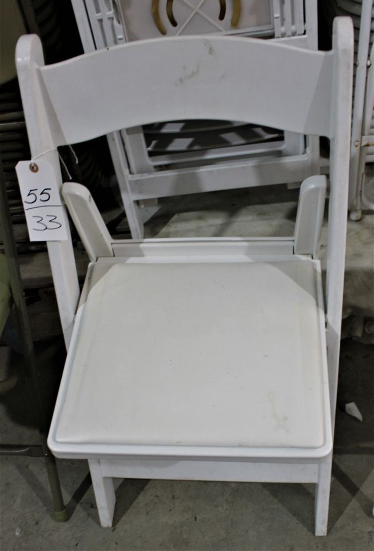White Padded Plastic Folding Chairs