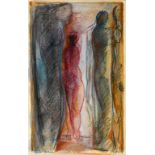 Vittorio Piscopo (Italian 1913-2004), study of figures, mixed media, 40 x 27 cm