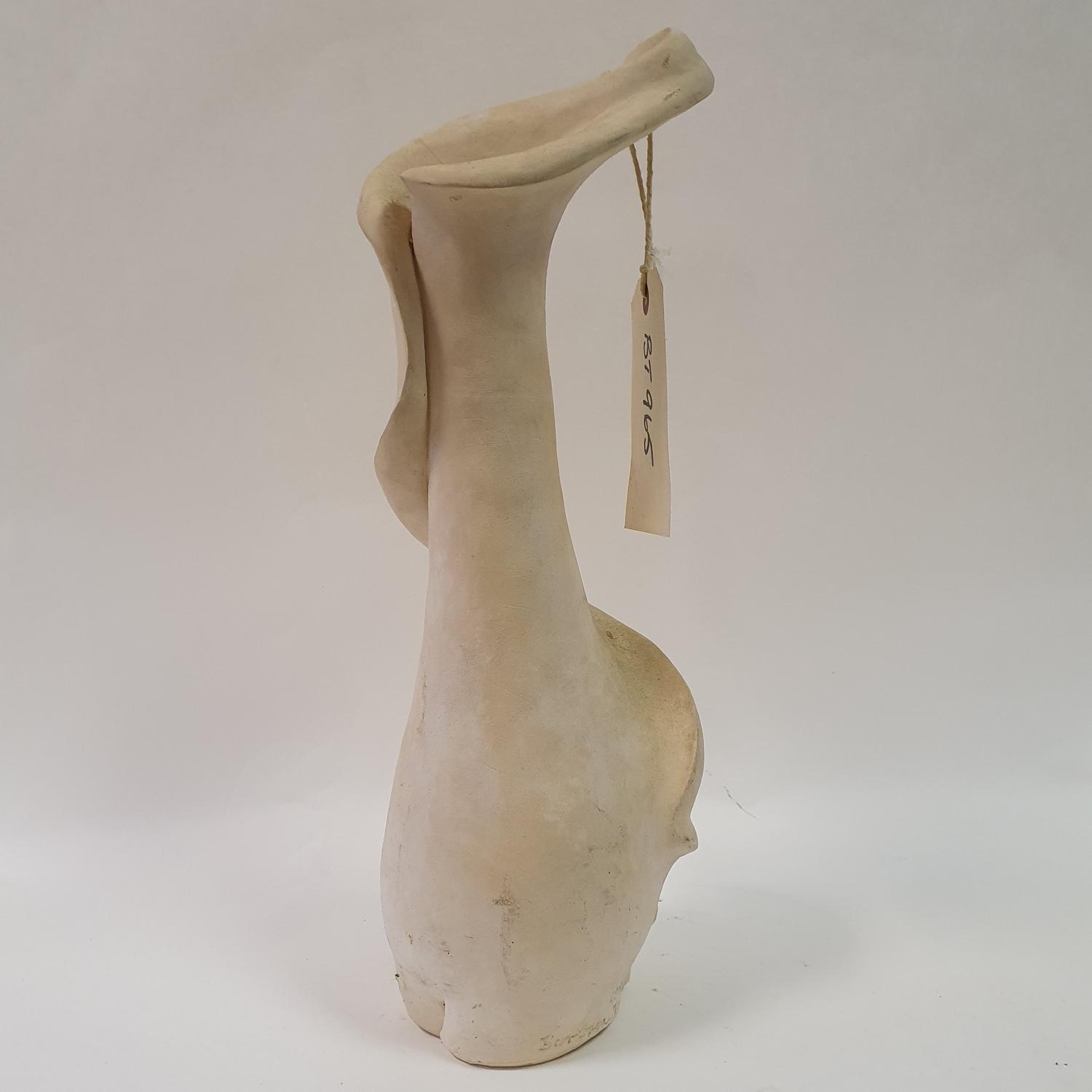 A Barbara Tribe terracotta lily sculpture, incised and dated 1992, 46 cm high, another Barbara Tribe - Image 3 of 5