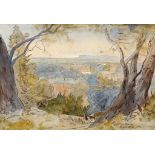 Attributed to Edward Lear, landscape with various annotations, inscribed and dated 1864, 36 cm x