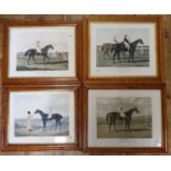 A pair of horse racing prints, Charles XIIth and St Giles, 45 x 56 cm, and another pair, Jack Spigot