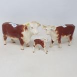 A Beswick Hereford bull, a Hereford cow, and a Hereford calf (3)