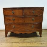 A 19th century mahogany bow front chest, having two short and two long drawers, on bracket feet, 103