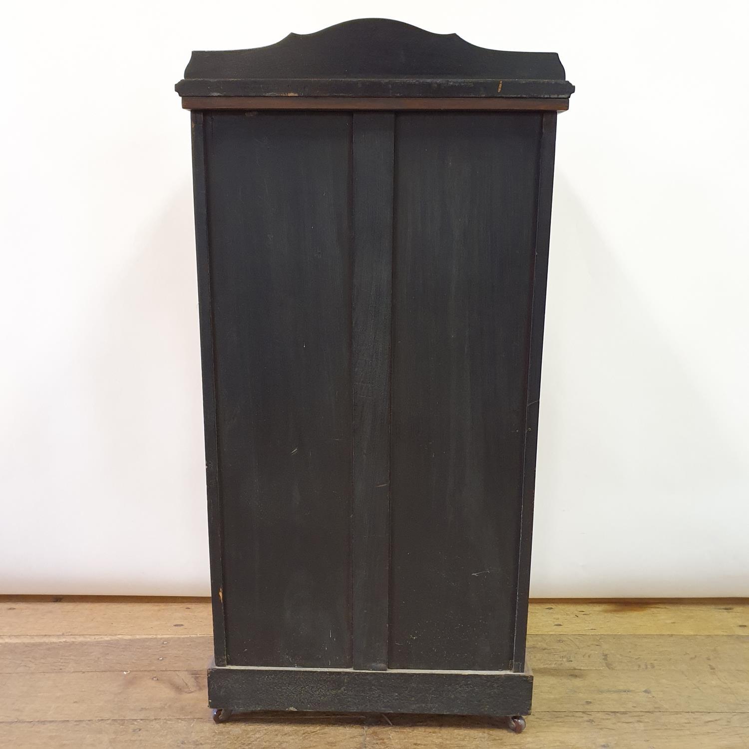 A 19th century rosewood and marquetry inlaid music cabinet, 54 cm wide - Image 2 of 11