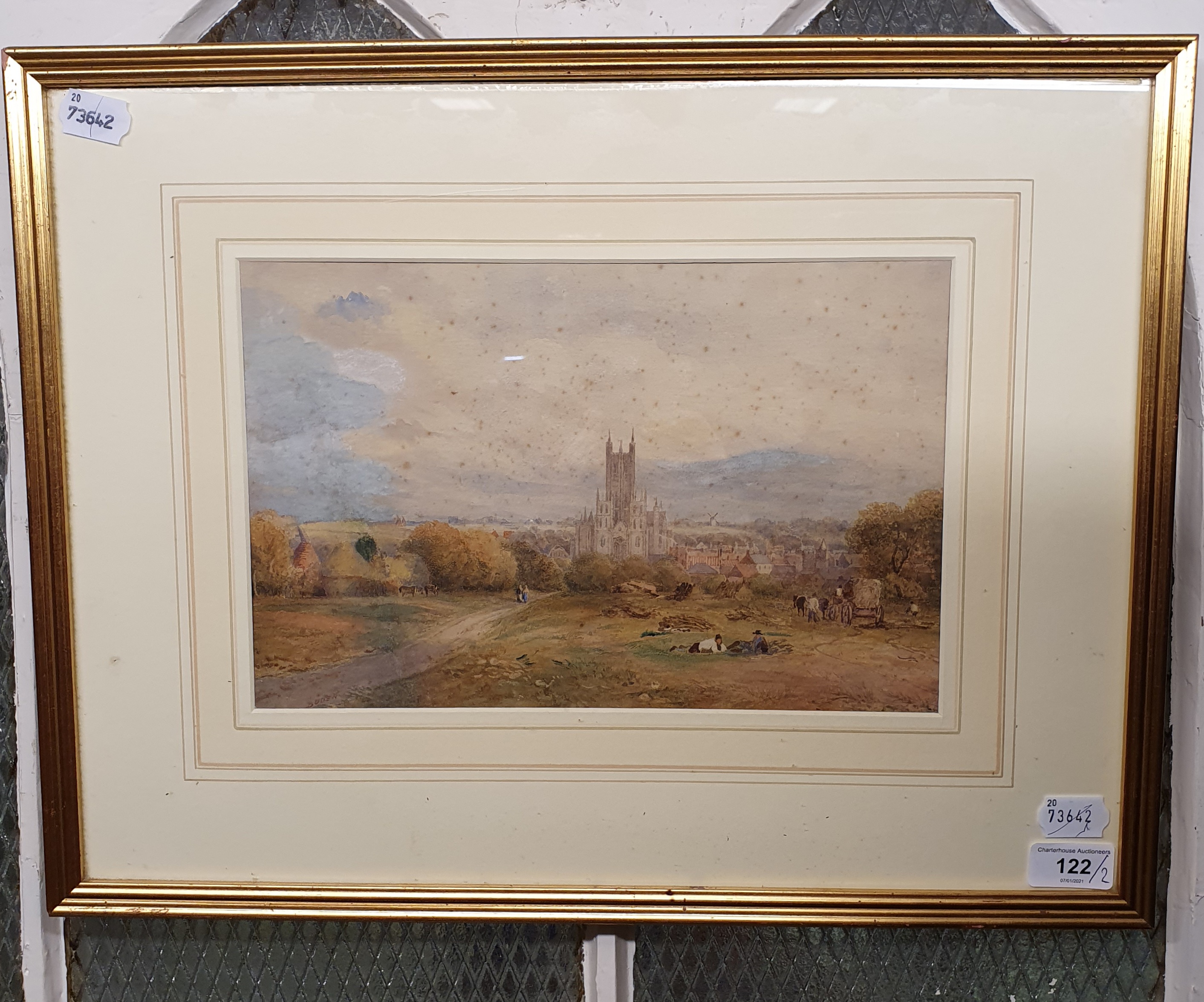 Samuel Standige Boden (1826-1882), Canterbury from the Meadows, watercolour, 20 x 31 cm and a - Image 3 of 4