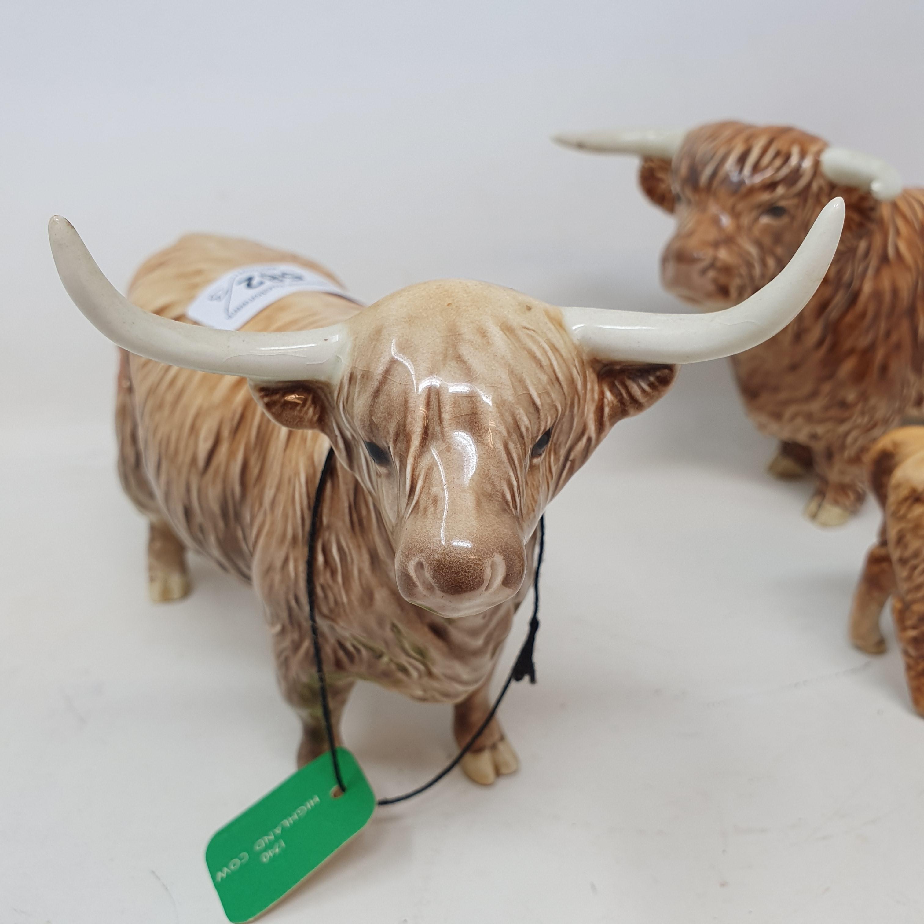 A Beswick Highland bull, 2008, a Highland cow, 1740, and a Highland calf, 1827D (3) - Image 7 of 10