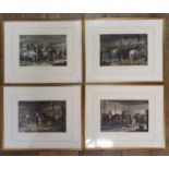 A set of four prints, Fore's Stable Scenes, Thorough Breeds, The team, The Mail Change, The