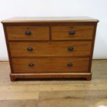 A 19th century mahogany chest, having two short and two long drawers, 120 cm wide