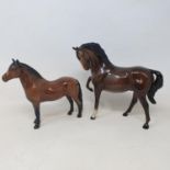 A Beswick horse, and another (2)