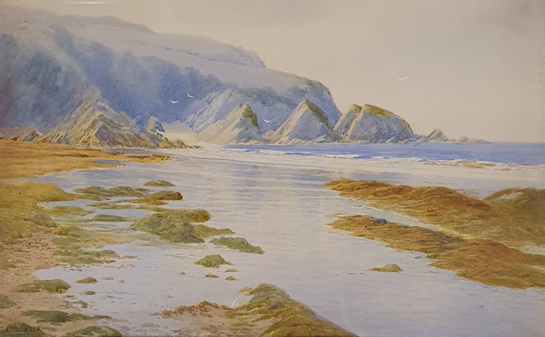 S E Treweek, landscape, watercolour, 27 x 42 cm, another landscape, 19 x 28 cm (2) - Image 3 of 4