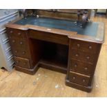 A 19th century mahogany kneehole desk, 122 cm wide