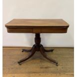 A 19th century mahogany tea table, 92 cm wide, and a mahogany Pembroke table (2)