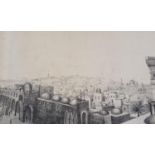 A 19th century Panoramic view of Jerusalem, 23 x 148 cm, in a tube and cover