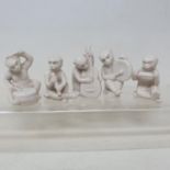 A ceramic five piece monkey band (5)