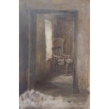 Robert Alexander, Grooms Chair Middleham, signed, oil on board, label verso, 25 x 17 cm