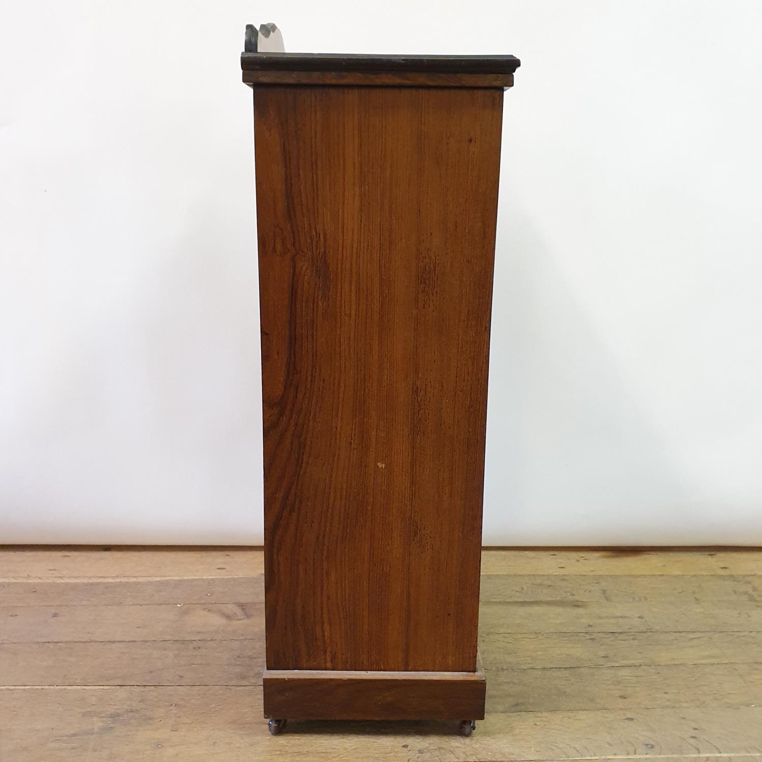 A 19th century rosewood and marquetry inlaid music cabinet, 54 cm wide - Image 5 of 11