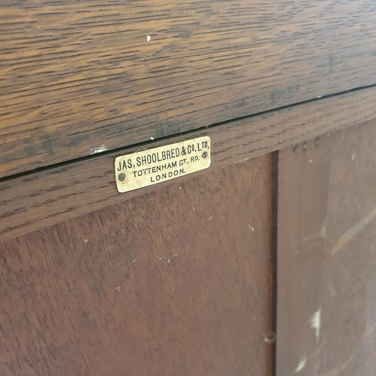 A 19th century mahogany chest, of four drawers, on bracket feet, 63 cm wide, and an oak bookcase, 92 - Image 2 of 2