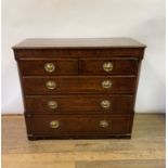 A 19th century oak chest, having two short and three long drawers, 118 cm wide