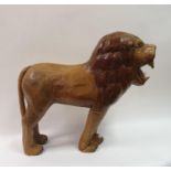 A painted papier mache lion, 70 cm high