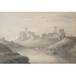 Thomas Hearne (1744-1817), Warkworth Castle, watercolour, 18 x 26 cm