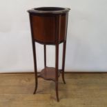 An early 20th century mahogany jardinière stand, 100 cm high